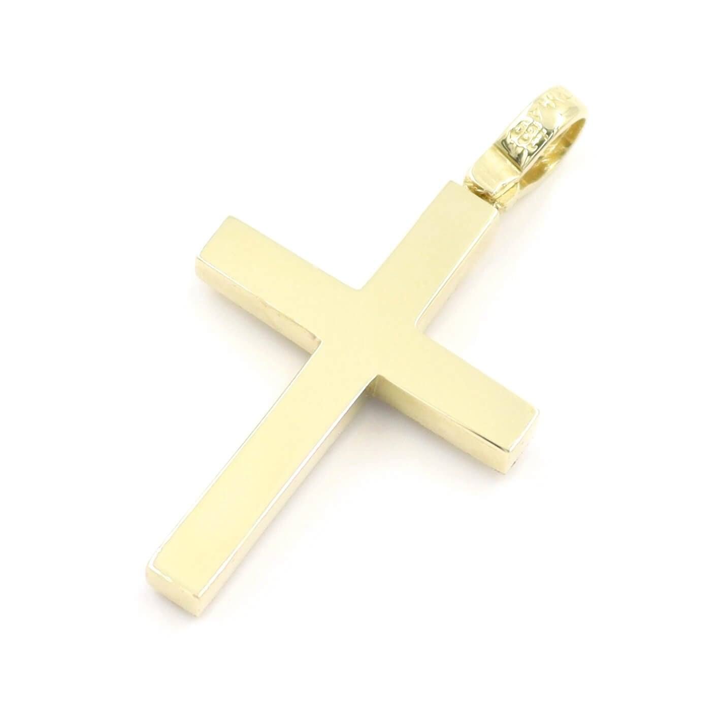 Δίχρωμος ανδρικός σταυρός από χρυσό και λευκόχρυσο 14 καράτια