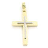Δίχρωμος ανδρικός σταυρός από χρυσό και λευκόχρυσο 14 καράτια