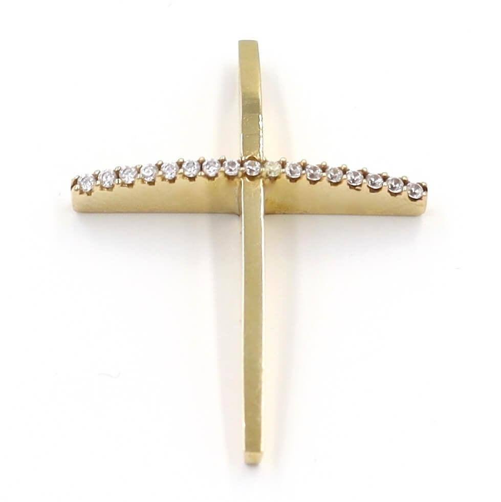 Σταυρός με δίχρωμη διπλή αλυσίδα από χρυσό 590
