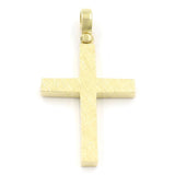 Χρυσός βαπτιστικός σταυρός με σαγρέ επιφάνεια