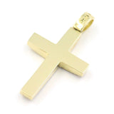 Χρυσός βαπτιστικός σταυρός για γυναίκα με λευκά ζιργκόν