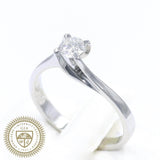Μονόπετρο δαχτυλίδι λευκόχρυσο με διαμάντι - WDX051