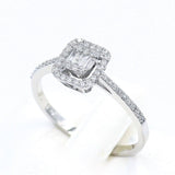 Μονόπετρο δαχτυλίδι λευκόχρυσο με διαμάντια - WDX052