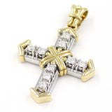 Χρυσός βαπτιστικός σταυρός με διαμάντια και καδένα 18 καρατίων
