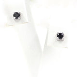 Σκουλαρίκια ανδρικά με μαύρες πέτρες λευκόχρυσος