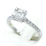 Μονόπετρο δαχτυλίδι λευκόχρυσο με διαμάντια - WDX063