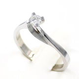 Μονόπετρο δαχτυλίδι λευκόχρυσο με διαμάντι - WDX028