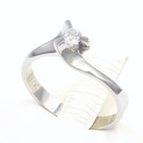 Μονόπετρο δαχτυλίδι λευκόχρυσο με διαμάντι - WDX049