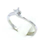 Μονόπετρο δαχτυλίδι λευκόχρυσο με διαμάντι - WDX068