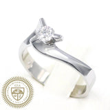 Μονόπετρο δαχτυλίδι λευκόχρυσο με διαμάντι - WDX057
