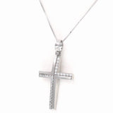 Γυναικείος σταυρός με αλυσίδα για κορίτσι σε λευκόχρυσο