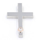 Βαπτιστικός σταυρός για κορίτσι, από λευκό και ροζ χρυσό. Τριάντος