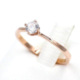 Ροζ χρυσό μονόπετρο δαχτυλίδι - GDZ250