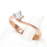 Μονόπετρο δαχτυλίδι ροζ χρυσό - GDZ252