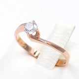 Ροζ χρυσό μονόπετρο δαχτυλίδι - GDZ255