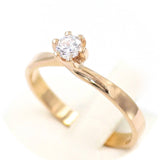 Ροζ χρυσό μονόπετρο δαχτυλίδι - GDZ278