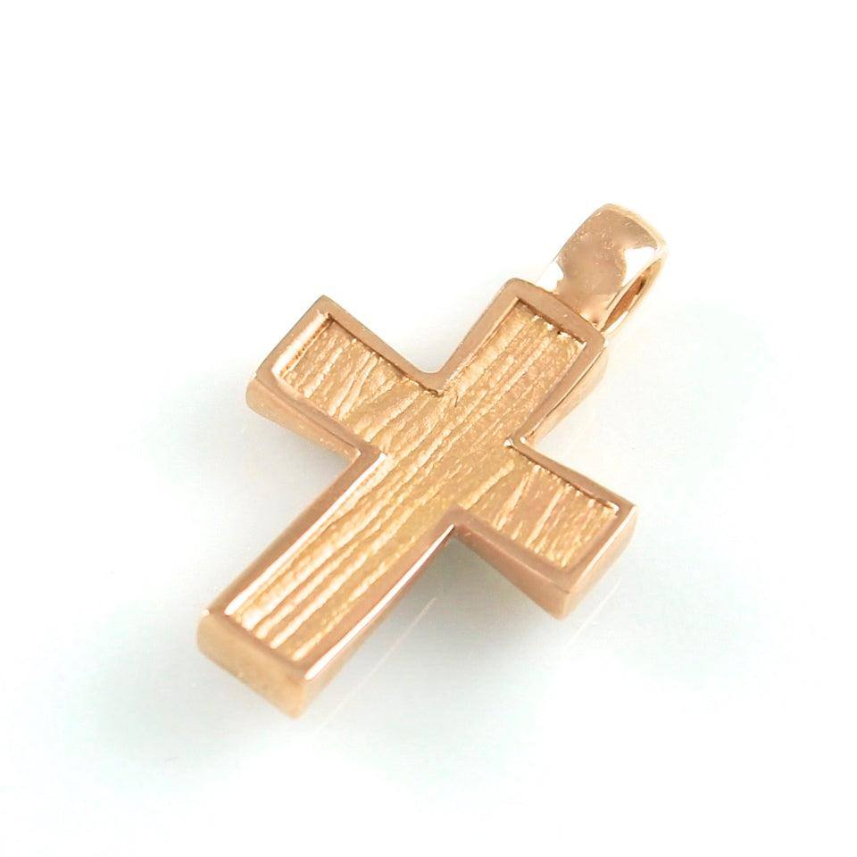 Ροζ χρυσός σταυρός με αλυσίδα - Orange - Kosmima