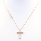 Βαπτιστικός σταυρός Τριάντος, από ροζ χρυσό 14 καρατίων για κορίτσι