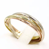 Χρυσό τρίχρωμο δαχτυλίδι 14 καράτια