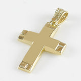 Χρυσός βαπτιστικός σταυρός με καδένα για αγόρι, Τριάντος